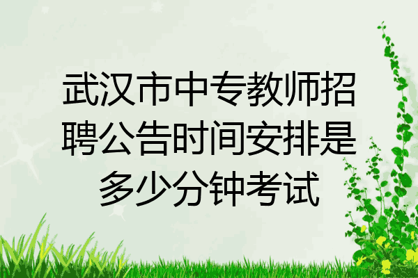 武汉市中专教师招聘公告时间安排是多少分钟考试