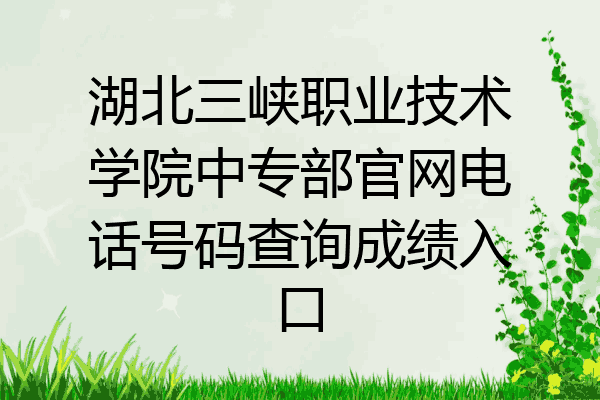湖北三峡职业技术学院中专部官网电话号码查询成绩入口