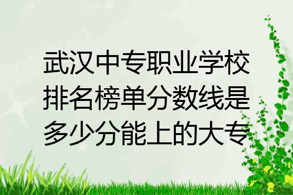 武汉中专职业学校排名榜单分数线是多少分能上的大专