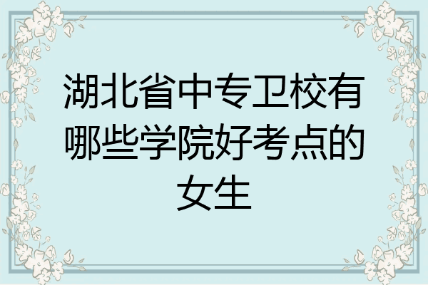 湖北省中专卫校有哪些学院好考点的女生