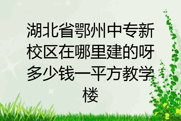 湖北省鄂州中专新校区在哪里建的呀多少钱一平方教学楼