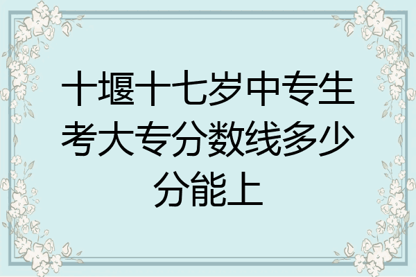 十堰十七岁中专生考大专分数线多少分能上
