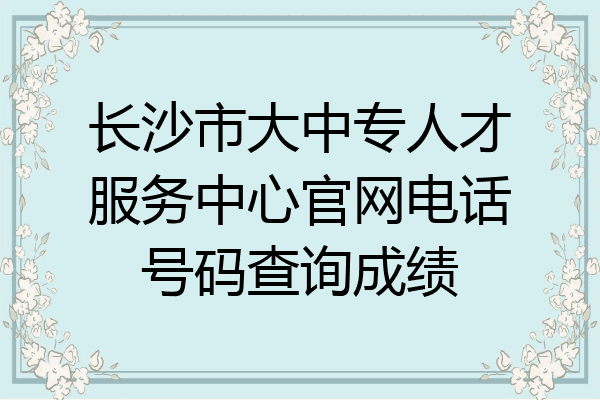 长沙市大中专人才服务中心官网电话号码查询成绩
