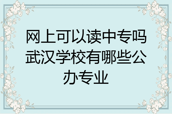 网上可以读中专吗武汉学校有哪些公办专业
