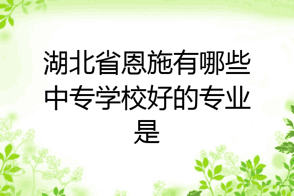 湖北省恩施有哪些中专学校好的专业是