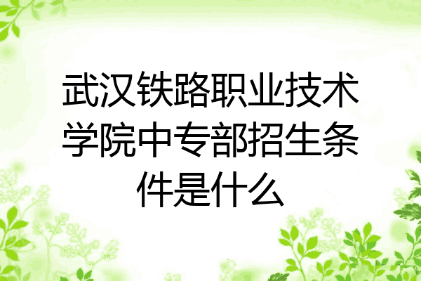 武汉铁路职业技术学院中专部招生条件是什么