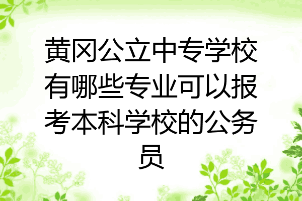 黄冈公立中专学校有哪些专业可以报考本科学校的公务员