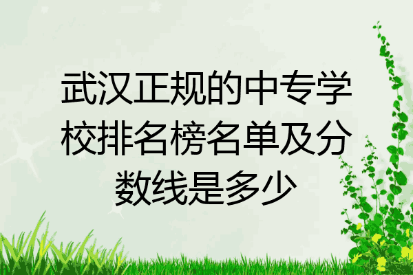 武汉正规的中专学校排名榜名单及分数线是多少