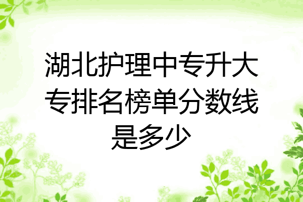 湖北护理中专升大专排名榜单分数线是多少