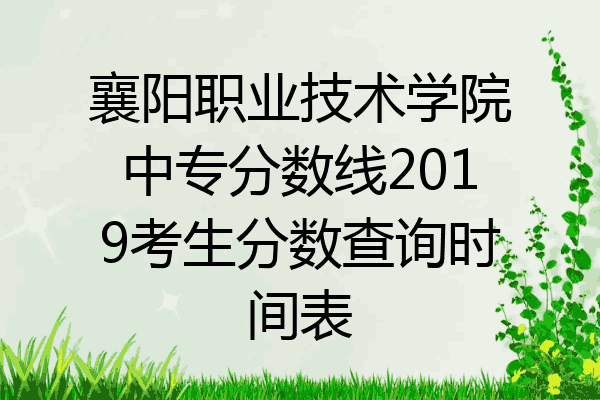 襄阳职业技术学院中专分数线2019考生分数查询时间表