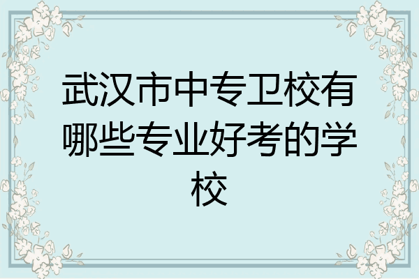 武汉市中专卫校有哪些专业好考的学校