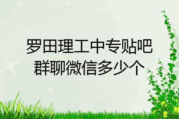罗田理工中专贴吧群聊微信多少个