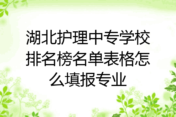 湖北护理中专学校排名榜名单表格怎么填报专业