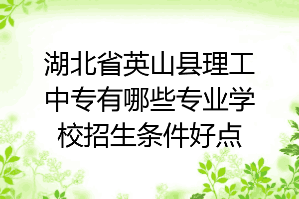 湖北省英山县理工中专有哪些专业学校招生条件好点