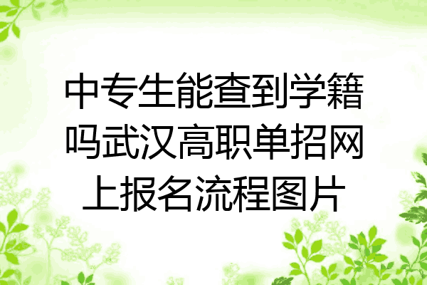 中专生能查到学籍吗武汉高职单招网上报名流程图片