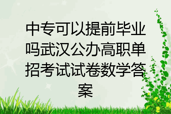 中专可以提前毕业吗武汉公办高职单招考试试卷数学答案