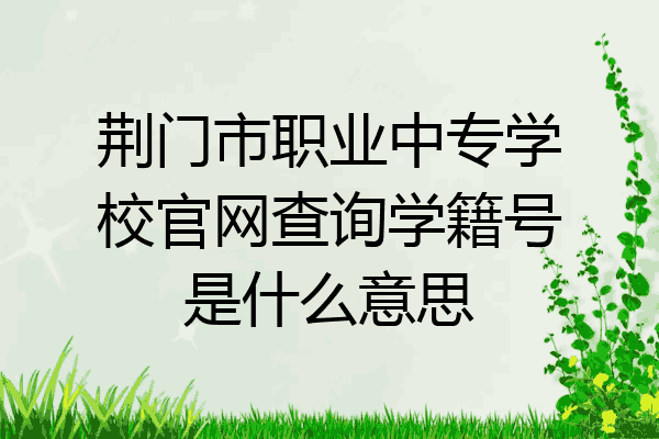 荆门市职业中专学校官网查询学籍号是什么意思