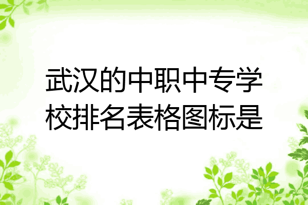 武汉的中职中专学校排名表格图标是