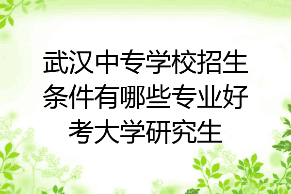 武汉中专学校招生条件有哪些专业好考大学研究生
