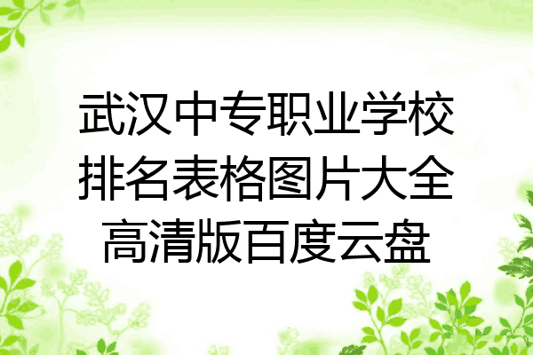 武汉中专职业学校排名表格图片大全高清版百度云盘