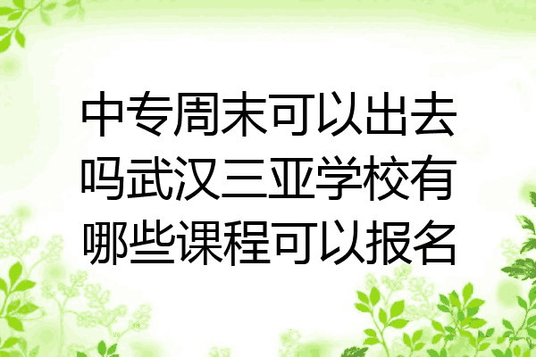 中专周末可以出去吗武汉三亚学校有哪些课程可以报名