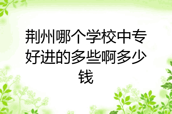 荆州哪个学校中专好进的多些啊多少钱