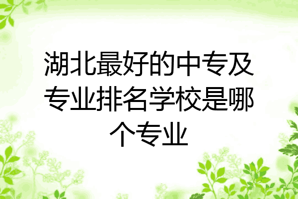 湖北最好的中专及专业排名学校是哪个专业