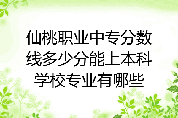 仙桃职业中专分数线多少分能上本科学校专业有哪些