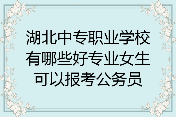 湖北中专职业学校有哪些好专业女生可以报考公务员