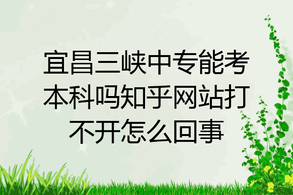 宜昌三峡中专能考本科吗知乎网站打不开怎么回事