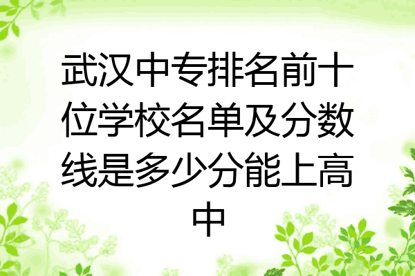 武汉中专排名前十位学校名单及分数线是多少分能上高中