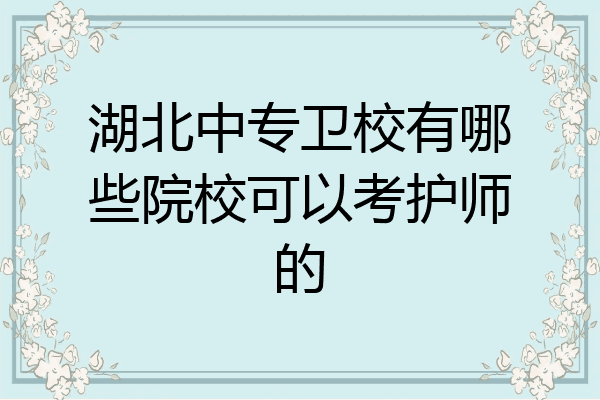 湖北中专卫校有哪些院校可以考护师的