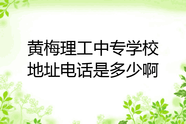 黄梅理工中专学校地址电话是多少啊