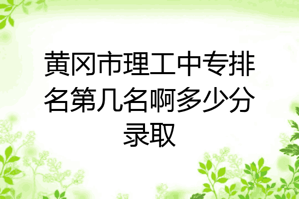 黄冈市理工中专排名第几名啊多少分录取