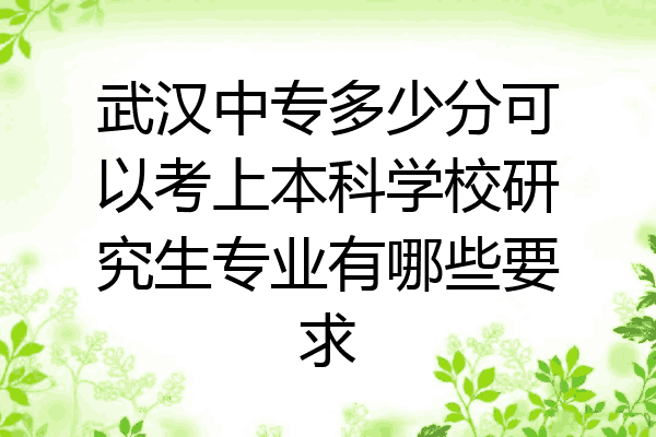 武汉中专多少分可以考上本科学校研究生专业有哪些要求