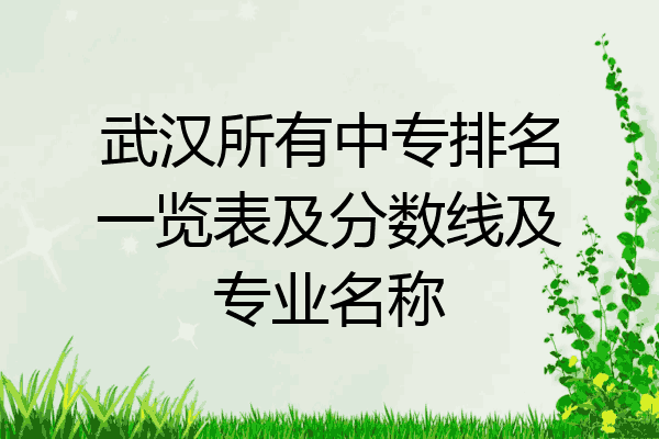 武汉所有中专排名一览表及分数线及专业名称