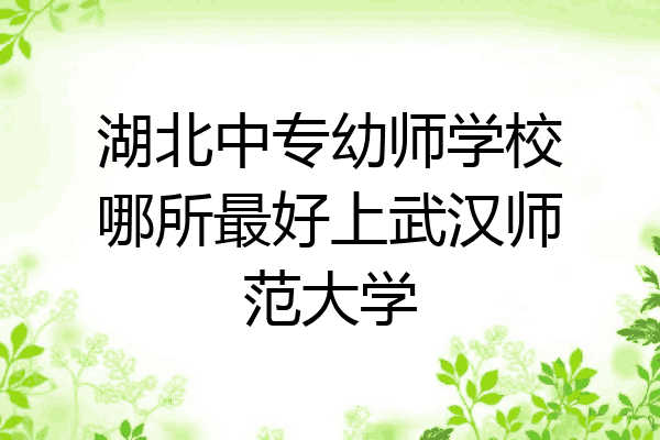 湖北中专幼师学校哪所最好上武汉师范大学