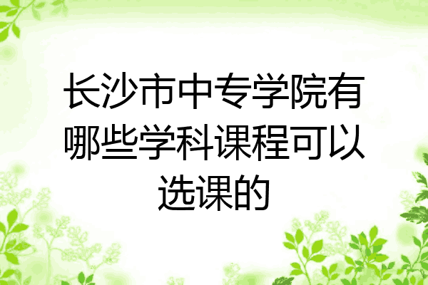 长沙市中专学院有哪些学科课程可以选课的