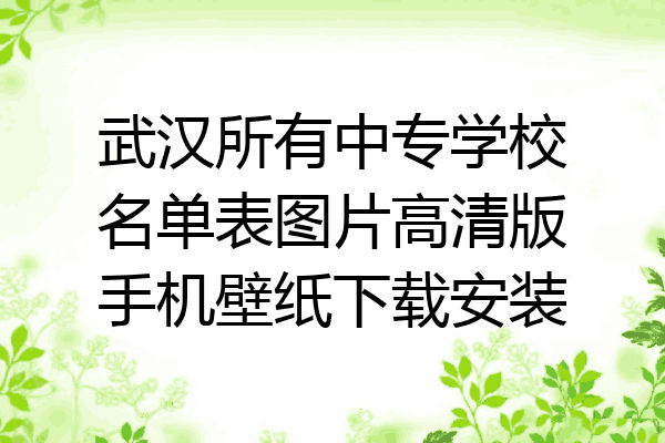 武汉所有中专学校名单表图片高清版手机壁纸下载安装
