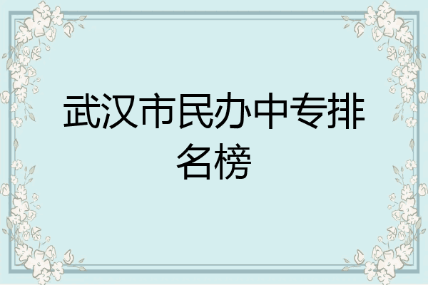武汉市民办中专排名榜