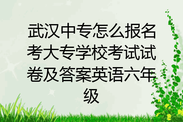 武汉中专怎么报名考大专学校考试试卷及答案英语六年级