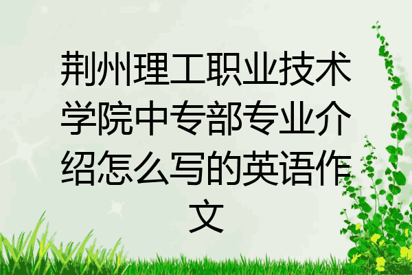 荆州理工职业技术学院中专部专业介绍怎么写的英语作文