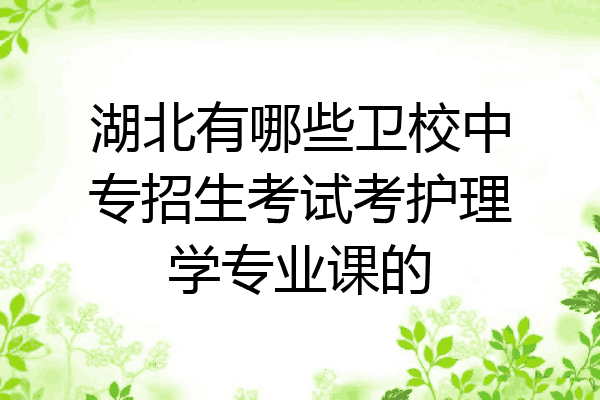 湖北有哪些卫校中专招生考试考护理学专业课的