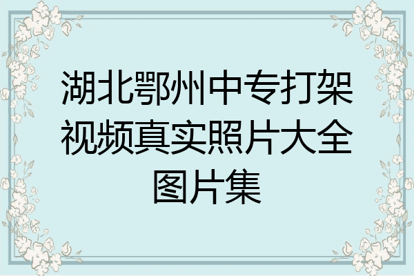 湖北鄂州中专打架视频真实照片大全图片集