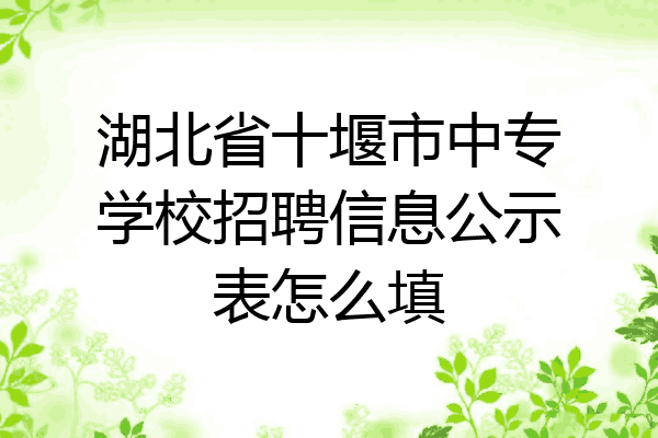 湖北省十堰市中专学校招聘信息公示表怎么填