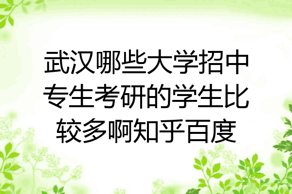 武汉哪些大学招中专生考研的学生比较多啊知乎百度