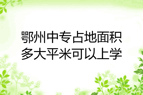 鄂州中专占地面积多大平米可以上学