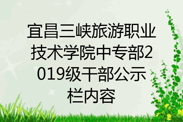 宜昌三峡旅游职业技术学院中专部2019级干部公示栏内容