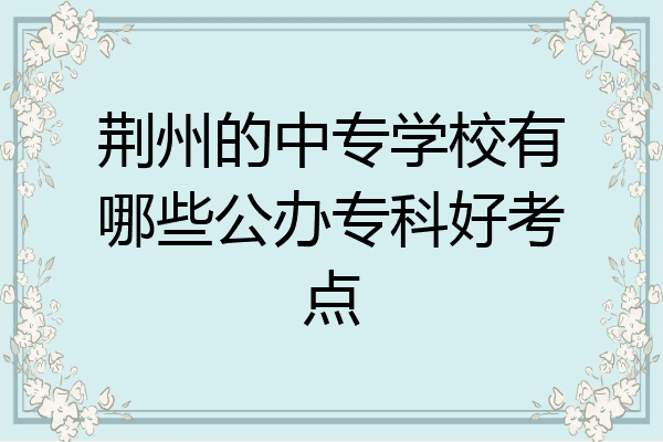 荆州的中专学校有哪些公办专科好考点