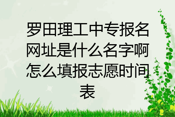 罗田理工中专报名网址是什么名字啊怎么填报志愿时间表